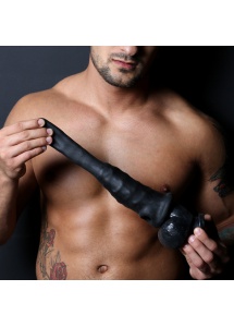 Dildo z nakładką - Perfect Fit Real Boy Kit czarne