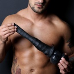 Dildo z nakładką - Perfect Fit Real Boy Kit czarne