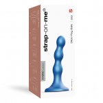 Dildo z przyssawką do uprzęży - Strap-On-Me Dildo Plug Balls Metallic Blue S  