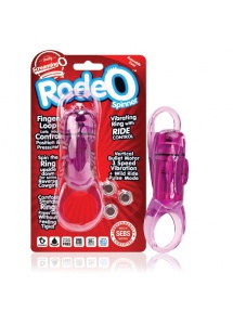 Długi wibrujący pierścień regulowany na penisa - The Screaming O - Rodeo Spinner Purple 