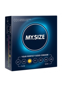 Dopasowane prezerwatywy - My Size Natural Latex Condom 53mm 3szt