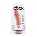 Duże dildo realistyczne z przyssawką - King Cock Cock 8 Inch Flesh - 21 cm