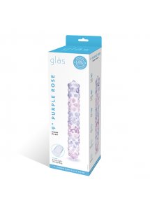 Duże dildo szklane z wypustkami - Glas Purple Rose Nubby Dildo