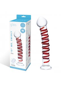 Duże spiralne dildo szklane - Glas Mr. Swirly Dildo 25,5 cm