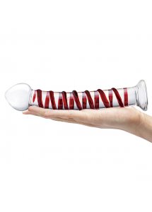 Duże spiralne dildo szklane - Glas Mr. Swirly Dildo 25,5 cm