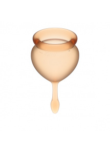 Dwa kubeczki menstruacyjne - Satisfyer Feel Good Menstrual Cup Set   Pomarańczowy