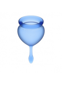 Dwa kubeczki menstruacyjne - Satisfyer Feel Good Menstrual Cup Set   Ciemny niebieski