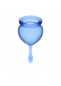 Dwa kubeczki menstruacyjne - Satisfyer Feel Good Menstrual Cup Set   Ciemny niebieski