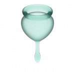 Dwa kubeczki menstruacyjne - Satisfyer Feel Good Menstrual Cup Set   Ciemny zielony