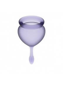 Dwa kubeczki menstruacyjne - Satisfyer Feel Good Menstrual Cup Set   Fioletowy