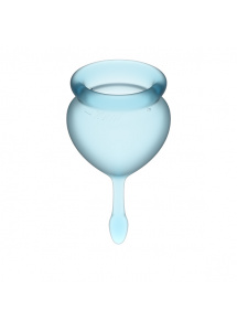 Dwa kubeczki menstruacyjne - Satisfyer Feel Good Menstrual Cup Set   Jasny niebieski