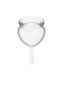 Dwa kubeczki menstruacyjne - Satisfyer Feel Good Menstrual Cup Set   Przezroczysty