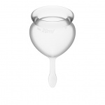 Dwa kubeczki menstruacyjne - Satisfyer Feel Good Menstrual Cup Set   Przezroczysty