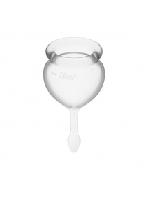 Dwa kubeczki menstruacyjne - Satisfyer Feel Good Menstrual Cup Set   Przezroczysty