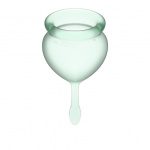 Dwa kubeczki menstruacyjne - Satisfyer Feel Good Menstrual Cup Set   Jasny zielony