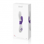 Dwukolorowy wibrator ze stymulatorem łechtaczki - Ovo K2 Rabbit Vibrator  Fioletowo Biały