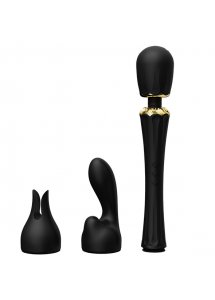 Ekskluzywny masażer łechtaczki z końcówkami - Zalo Kyro Best Wand   Czarny