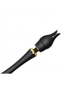 Ekskluzywny masażer łechtaczki z końcówkami - Zalo Kyro Best Wand   Czarny