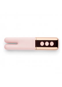 Ekskluzywny podwójny masażer łechtaczki - Le Wand Deux Twin Motor Rechargeable Vibrator Rose Gold  