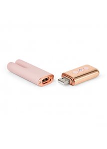 Ekskluzywny podwójny masażer łechtaczki - Le Wand Deux Twin Motor Rechargeable Vibrator Rose Gold  