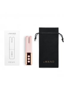Ekskluzywny podwójny masażer łechtaczki - Le Wand Deux Twin Motor Rechargeable Vibrator Rose Gold  