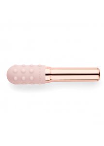 Ekskluzywny wibrator klasyczny z nakładkami - Le Wand Grand Bullet Rechargeable Vibrator Rose Gold  