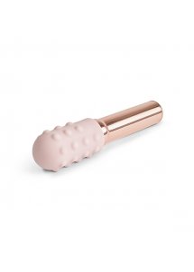 Ekskluzywny wibrator klasyczny z nakładkami - Le Wand Grand Bullet Rechargeable Vibrator Rose Gold  