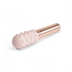 Ekskluzywny wibrator klasyczny z nakładkami - Le Wand Grand Bullet Rechargeable Vibrator Rose Gold  