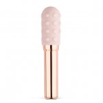 Ekskluzywny wibrator klasyczny z nakładkami - Le Wand Grand Bullet Rechargeable Vibrator Rose Gold  