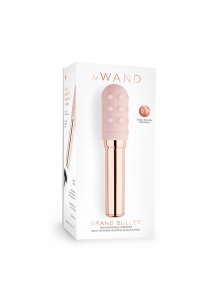 Ekskluzywny wibrator klasyczny z nakładkami - Le Wand Grand Bullet Rechargeable Vibrator Rose Gold  