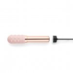 Ekskluzywny wibrator klasyczny z nakładkami - Le Wand Grand Bullet Rechargeable Vibrator Rose Gold  