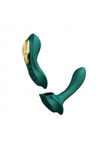 Ekskluzywny zdobiony masażer wibrator do noszenia - Zalo Aya Wearable Massager Zielony