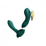 Ekskluzywny zdobiony masażer wibrator do noszenia - Zalo Aya Wearable Massager Zielony