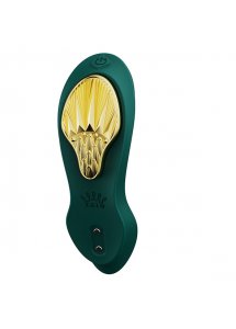 Ekskluzywny zdobiony masażer wibrator do noszenia - Zalo Aya Wearable Massager Zielony