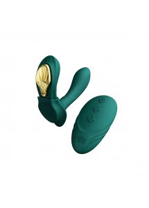 Ekskluzywny zdobiony masażer wibrator do noszenia - Zalo Aya Wearable Massager Zielony