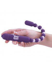 Elastyczne wibrujące kulki analne - PowerBullet Mega Booty Beads with 7 Functions   Fioletowy