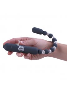 Elastyczne wibrujące kulki analne - PowerBullet Mega Booty Beads with 7 Functions   Szary