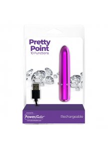 Elegancki mini wibrator - PowerBullet Pretty Point Vibrator 10 Function   Fioletowy