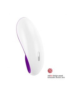 Ergonomiczny masażer łechtaczki - Ovo T1 Lay On Vibrator  Biały z Fioletem