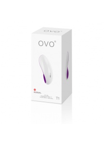 Ergonomiczny masażer łechtaczki - Ovo T1 Lay On Vibrator  Biały z Fioletem