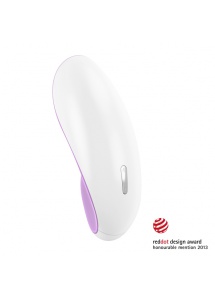 Ergonomiczny masażer łechtaczki - Ovo T1 Lay On Vibrator  Biały z Różem