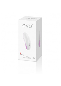 Ergonomiczny masażer łechtaczki - Ovo T1 Lay On Vibrator  Biały z Różem