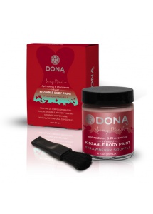 Farba do malowania po ciele - Dona Body Paint  Truskawkowa + pędzel