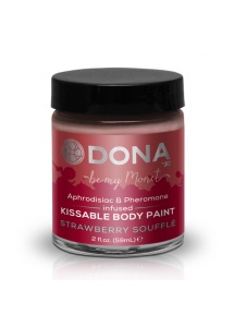 Farba do malowania po ciele - Dona Body Paint  Truskawkowa + pędzel