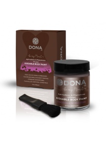Farba do kreatywnego malowania po ciele - Dona Body Paint  Czekoladowa + pędzel