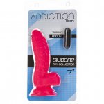 Grube dildo z nierównościami - Addiction Tom 18 cm Hot Pink  