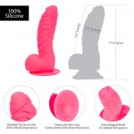 Grube dildo z nierównościami - Addiction Tom 18 cm Hot Pink  