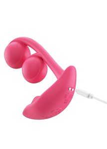 HONEYPLAYBOX -  WIBRATOR Z PODWÓJNYMI KULKAMI STEROWANY APLIKACJĄ DO ŁECHTACZKI I PUNKTU G MAGENTA