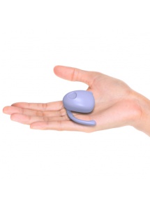 Innowacyjny stymulator łechtaczki - Dame Products EVA Hands-Free Vibrator  fioletowy