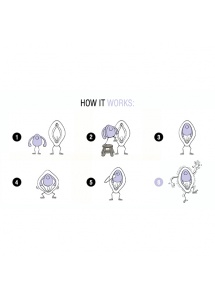 Innowacyjny stymulator łechtaczki - Dame Products EVA Hands-Free Vibrator  fioletowy